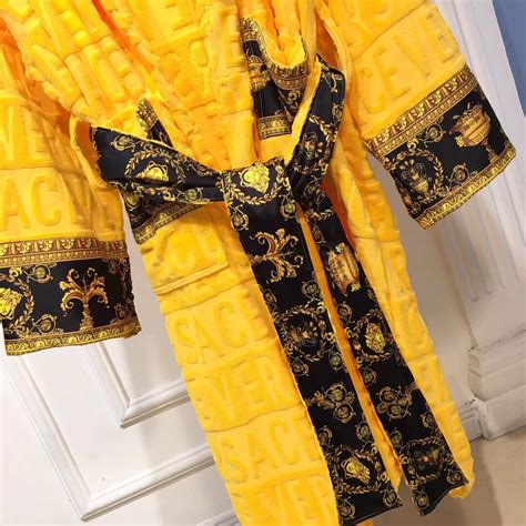 black and yellow versace robe|versace housecoat.